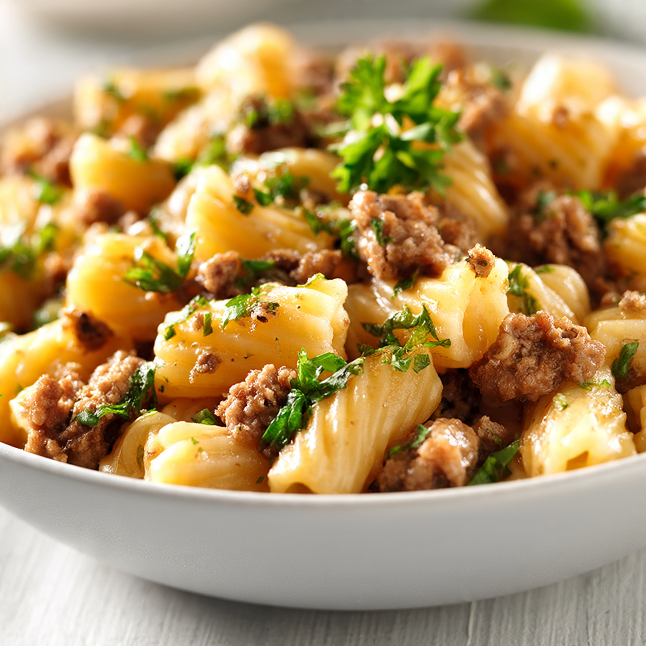 Creamy Cheesy Ground Beef and Shells Pasta