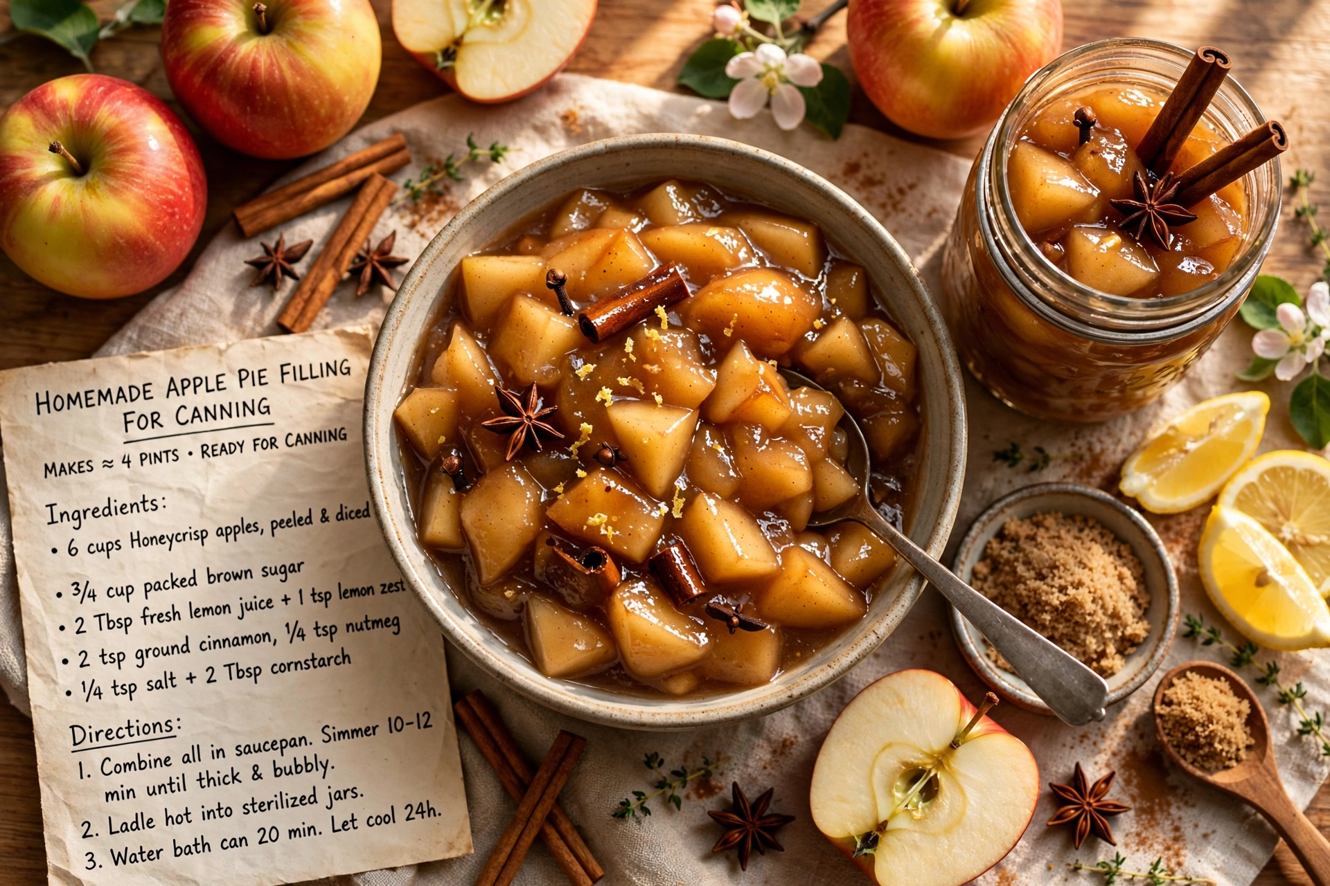 Homemade Apple Pie Filling for Canning